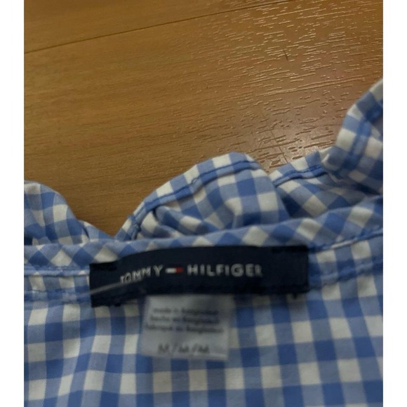 Womens Tommy Hilfiger Gingham Ruffled‎ Cottagecore Button Down Shirt - Picture 3 of 6